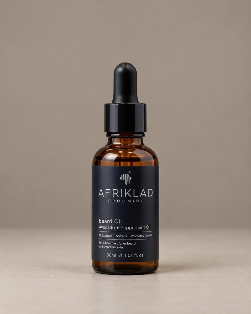 Afriklad Beard Oil, Avocado + Peppermint, 30 ml